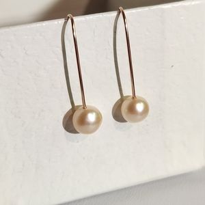 Genuine 14K Rose Goldfilled & Freshwater Pearl Earrings